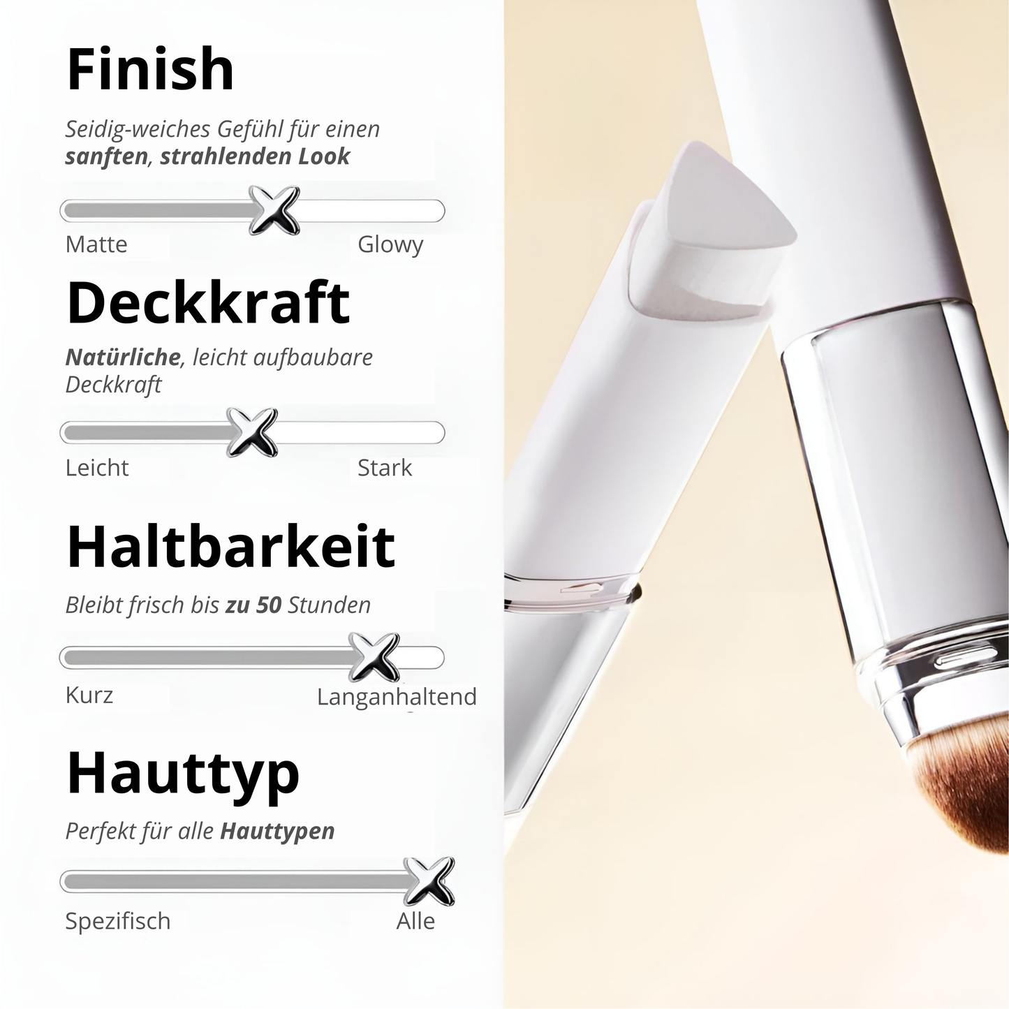 2-in-1 Foundation mit integriertem Pinsel
