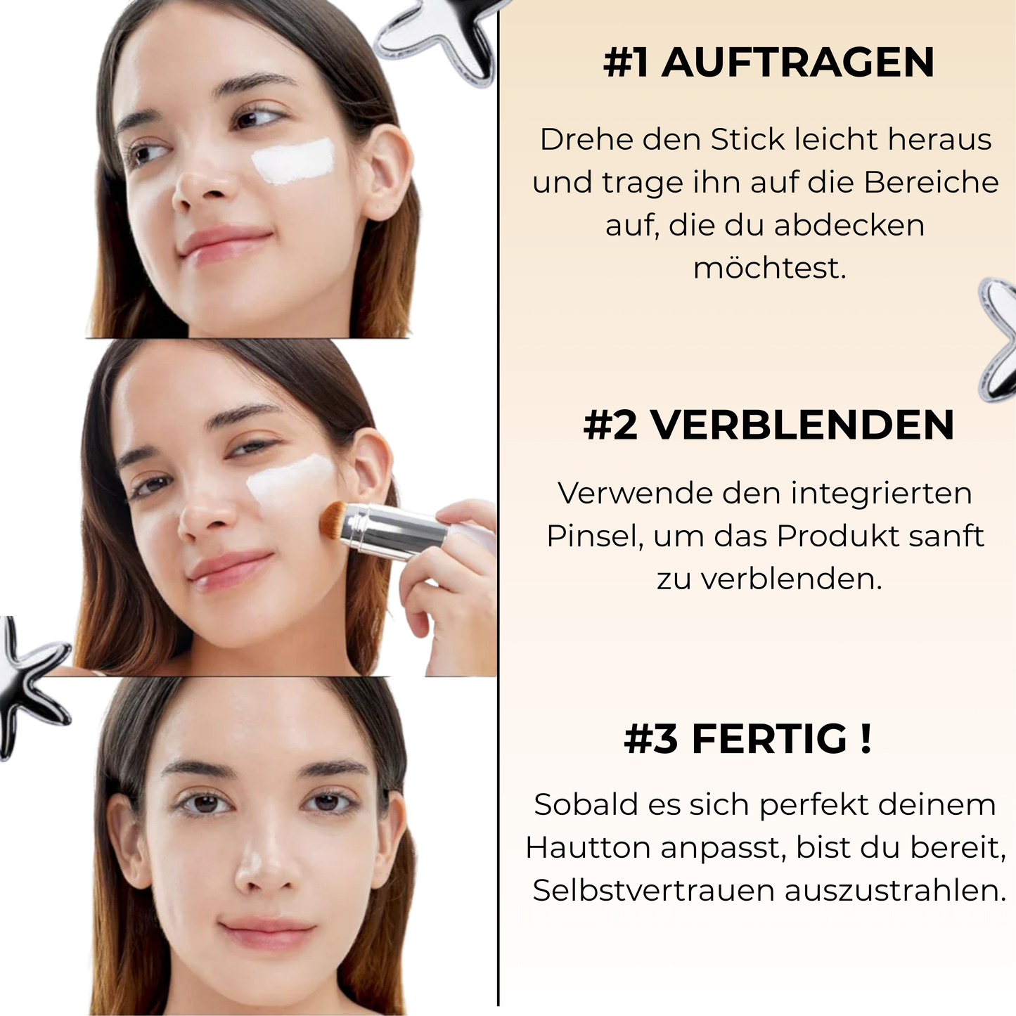 2-in-1 Foundation mit integriertem Pinsel